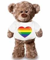 Knuffel teddybeer gaypride vlag hart t-shirt 43