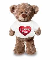 Knuffel teddybeer i love you hart-shirt 43