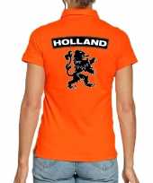 Koningsdag poloshirt holland grote leeuw oranje dames
