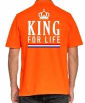 Koningsdag poloshirt king for life oranje heren