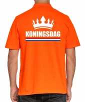 Koningsdag poloshirt kroon oranje heren