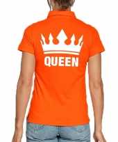Koningsdag poloshirt queen oranje dames
