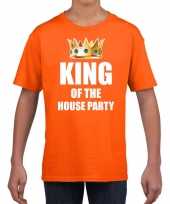 Koningsdag t-shirt king of the house party oranje kinderen