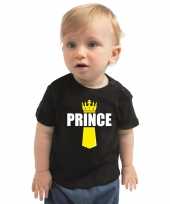 Koningsdag t-shirt prince kroontje zwart peuters