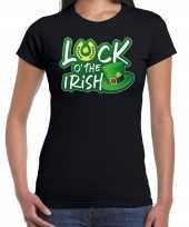 Luck of the irish st patricks day t-shirt kostuum zwart dames