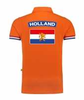 Luxe holland supporter poloshirt nederlandse vlag 200 grams ek wk heren