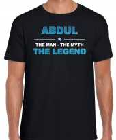 Naam cadeau t-shirt abdul the legend zwart heren