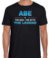 Naam cadeau t-shirt abe the legend zwart heren