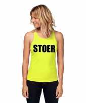 Neon geel sport-shirt singlet stoer dames