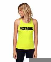 Neon geel sport-shirt singlet strong dames