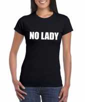 No lady tekst t-shirt zwart dames