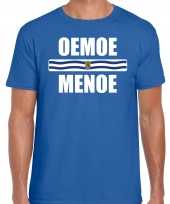 Oemoe menoe vlag zeeland t-shirts zeeuws dialect blauw heren