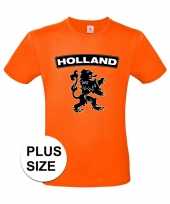 Oranje holland shirt zwarte leeuw grote maten shirt heren