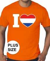 Oranje i love holland grote maten shirt heren