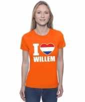 Oranje i love willem shirt dames