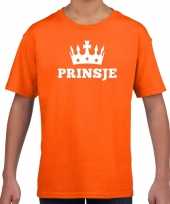 Oranje prinsje kroon t-shirt jongens