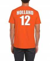 Oranje supporter t-shirt rugnummer 12 holland nederland fan shirt heren