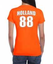Oranje supporter t-shirt rugnummer 88 holland nederland fan shirt dames