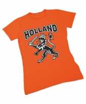 Oranje t-shirt hollandse leeuw dames