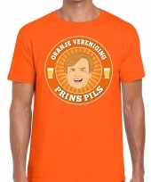 Oranje vereniging prins pils t-shirt oranje heren