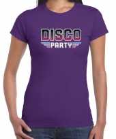 Party 70s 80s 90s feest-shirt disco thema paars dames