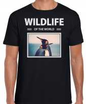 Pinguin t-shirt dieren foto wildlife of the world zwart heren