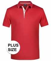 Plus size polo t-shirt high quality rood wit heren