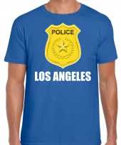 Police politie embleem los angeles verkleed t-shirt blauw heren