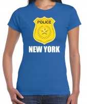 Police politie embleem new york verkleed t-shirt blauw dames