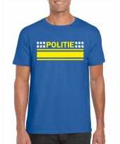 Politie logo t-shirt blauw heren