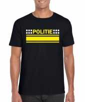 Politie logo t-shirt zwart heren