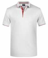 Polo t-shirt high quality wit rood heren