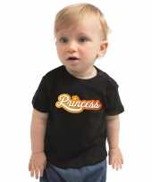 Princess koningsdag t-shirt zwart babys