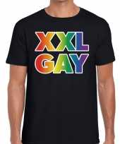 Regenboog xxl gay pride zwart t-shirt heren