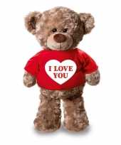 Romantisch cadeau i love you hartje knuffel beer rood shirt 24