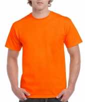 Set 2x stuks katoenen t shirt oranje volwassenen maat 2xl