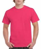 Set 3x stuks goedkope gekleurde shirts fuchsia roze volwassenen maat m 38 50
