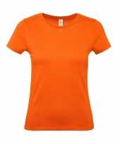 Set 4x stuks oranje koningsdag of supporter t-shirts ronde hals dames maat s 36
