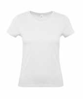Set 4x stuks wit basic t-shirts ronde hals dames katoen maat xl 42