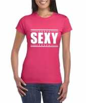 Sexy t-shirt fuscia roze dames