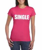 Single vrijgezel tekst t-shirt roze dames