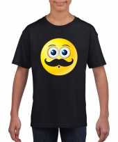 Smiley t-shirt snor zwart kinderen
