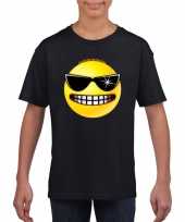 Smiley t-shirt stoer zwart kinderen