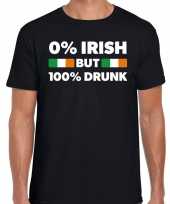 St patricks day not irish but drunk t-shirt zwart heren