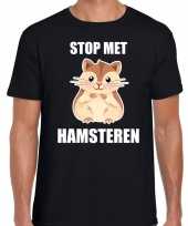 Stop hamsteren t-shirt zwart heren