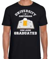 Studenten carnaval t-shirt zwart university of amsterdam heren