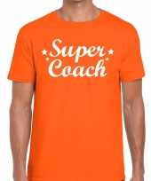 Super coach cadeau t-shirt oranje heren