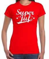 Super juf cadeau t-shirt rood dames