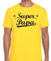 Super papa cadeau t-shirt geel heren