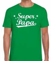Super papa cadeau t-shirt groen heren